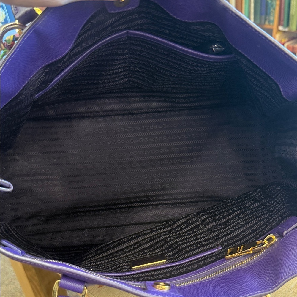Prada Purple Tote with Rainbow Design - Picture 4 of 13